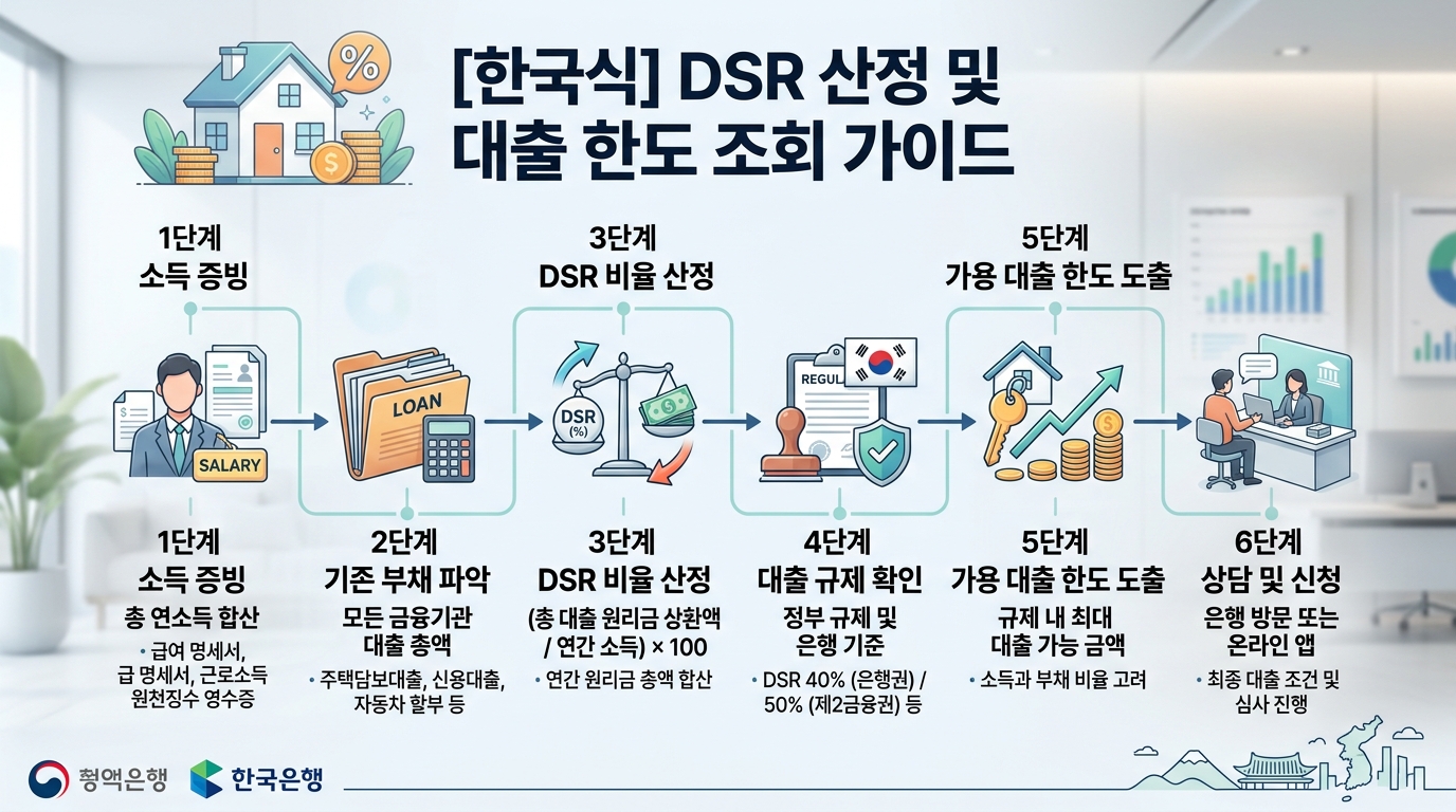 DSR 계산 방법 대출 한도 확인 상세 안내