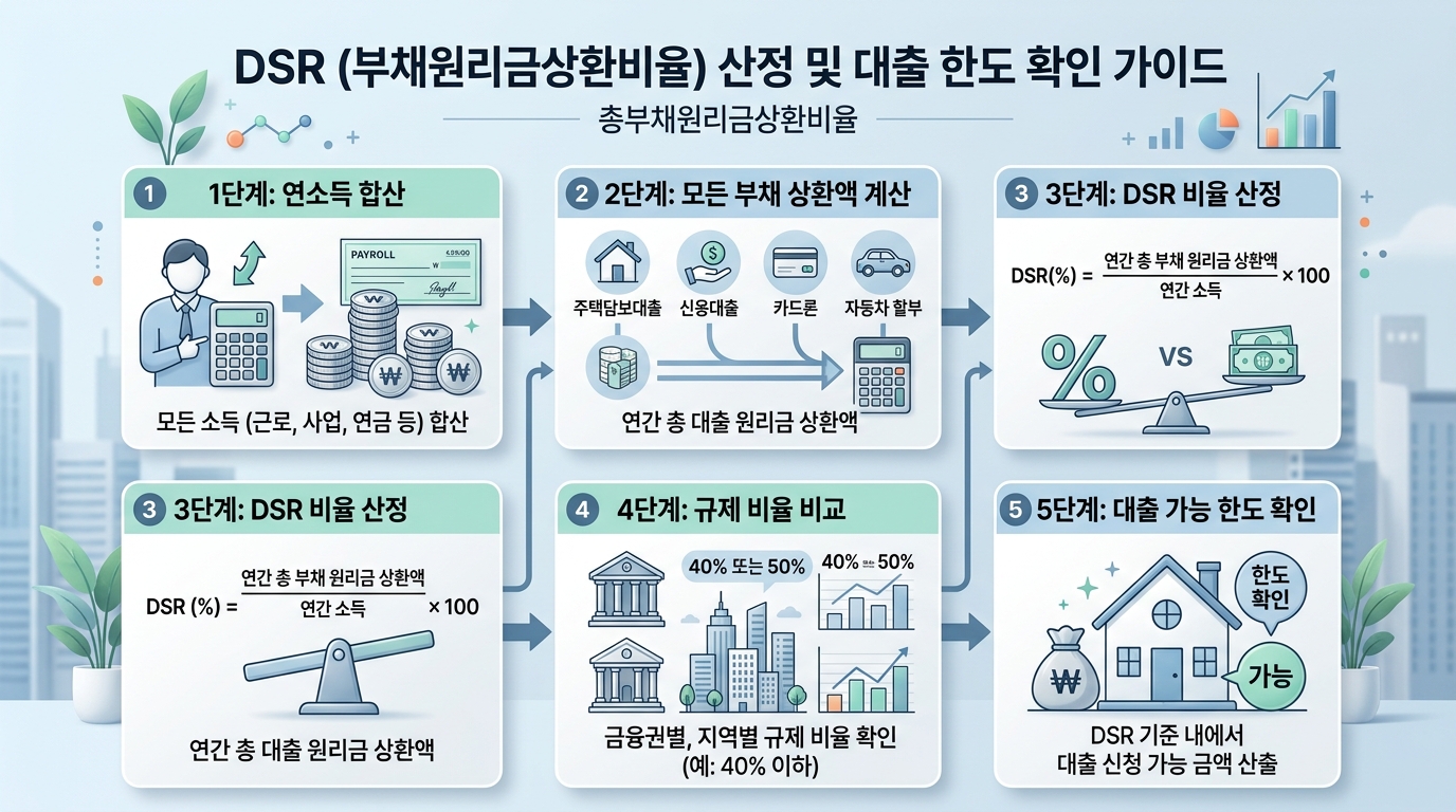 DSR 계산 방법 대출 한도 확인 상세 안내